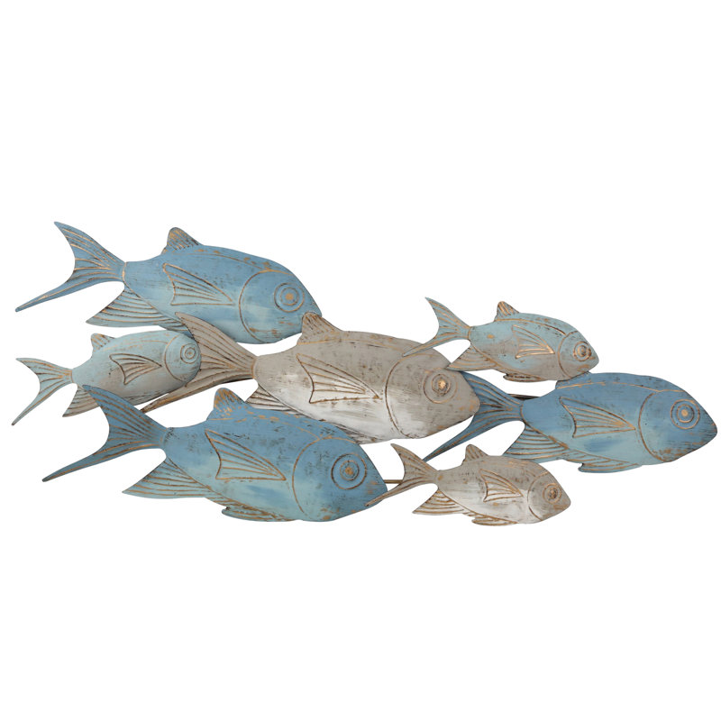 Highland Dunes Metal Schooling Fish Wall Décor & Reviews Wayfair